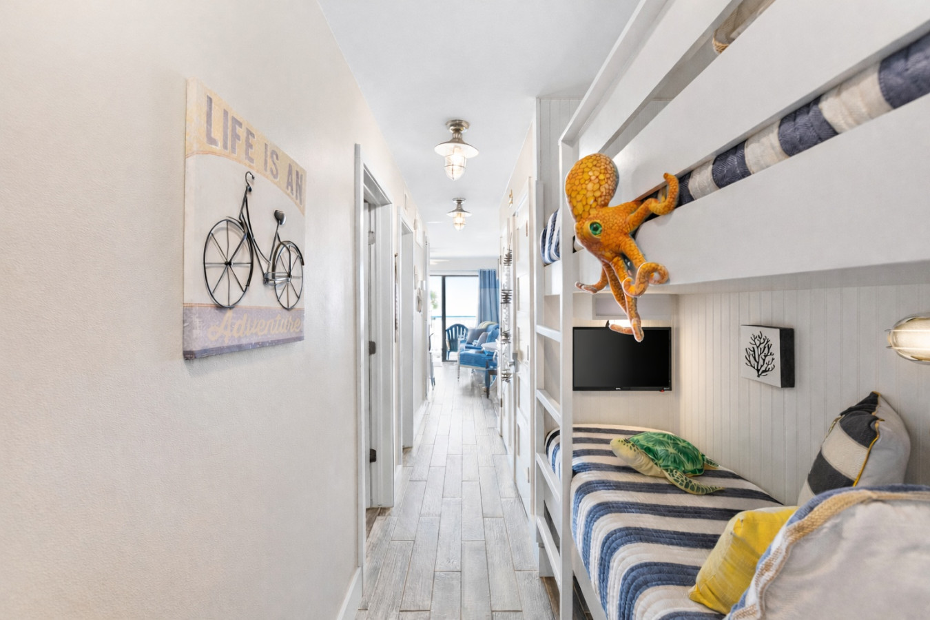 Family-friendly sleeping space with built-in bunks for group getaways