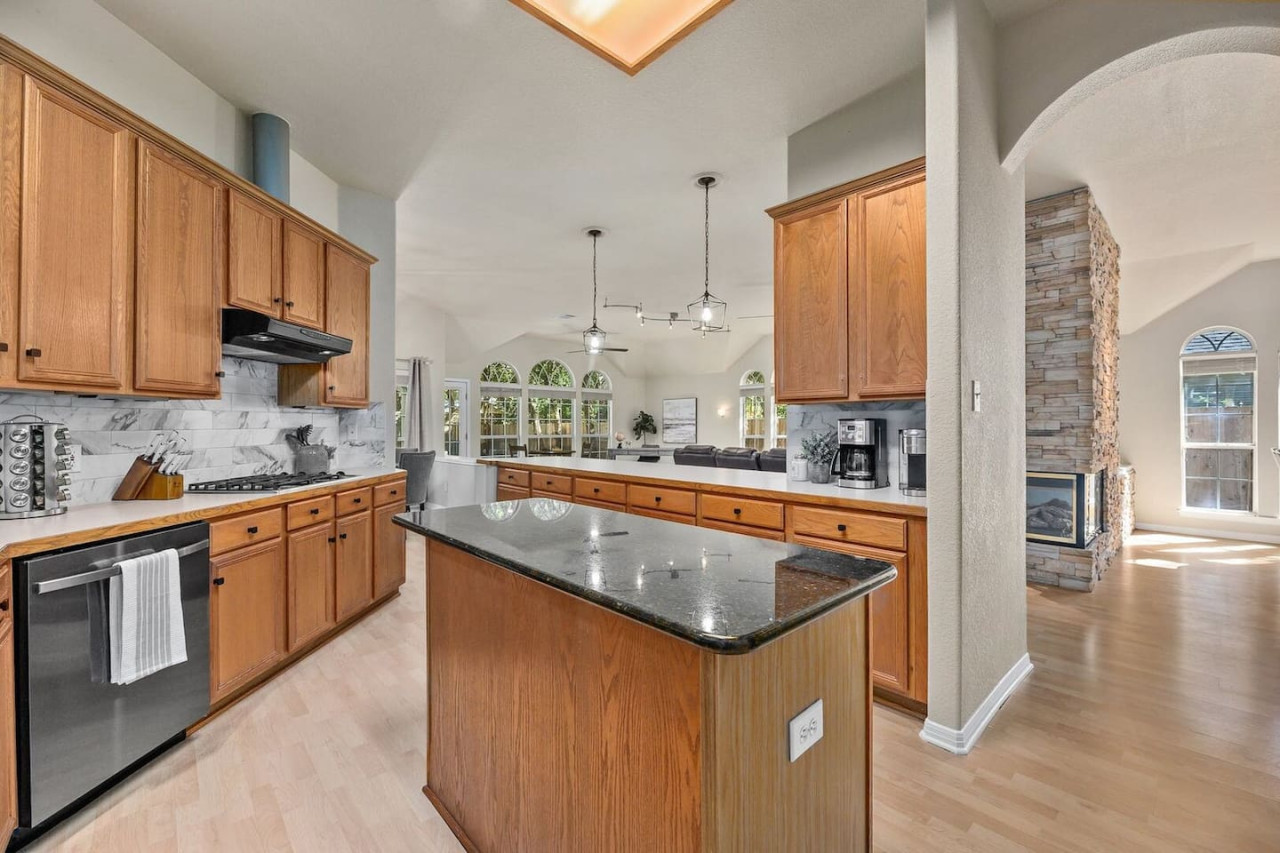 Spacious kitchen with island for family meals in North Austin
