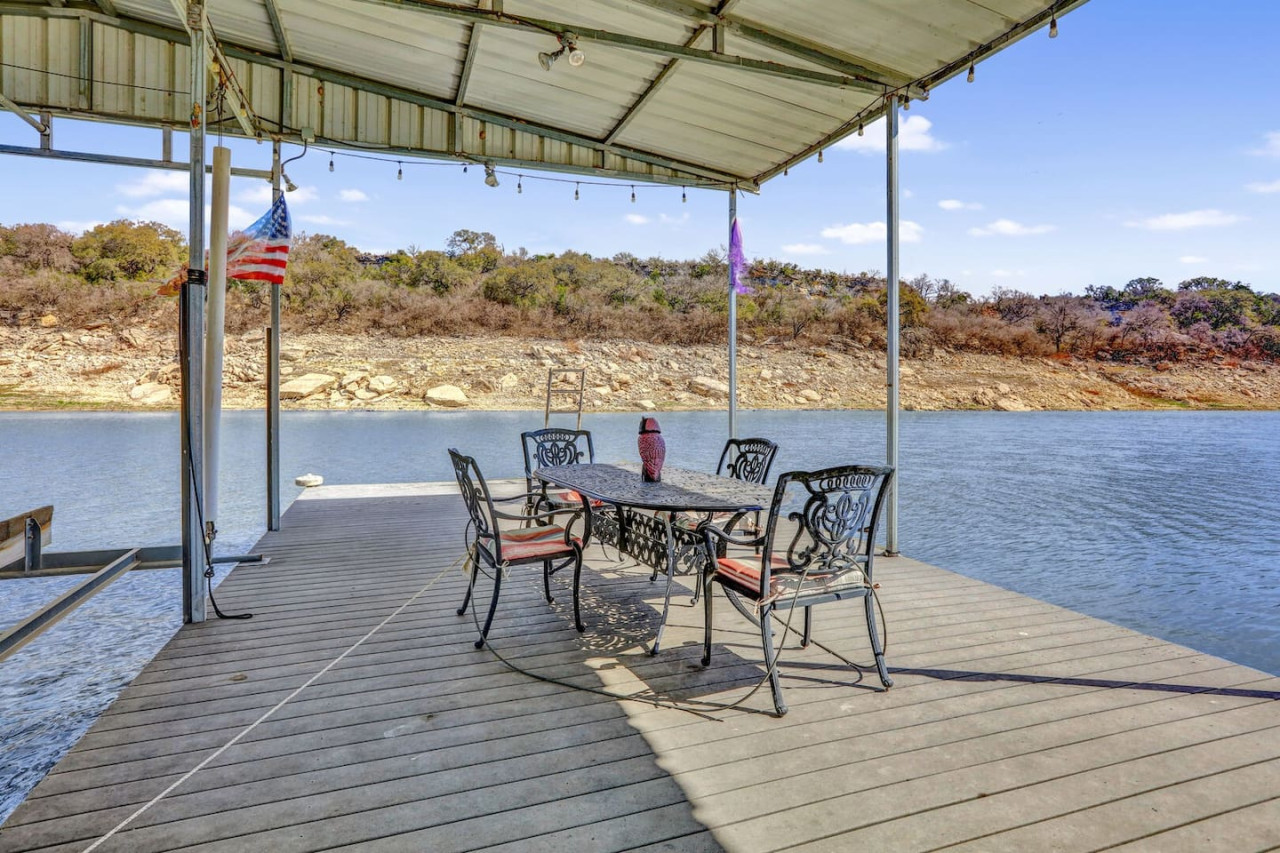 Private dock access on Lake Travis for boating and swimming in Spicewood