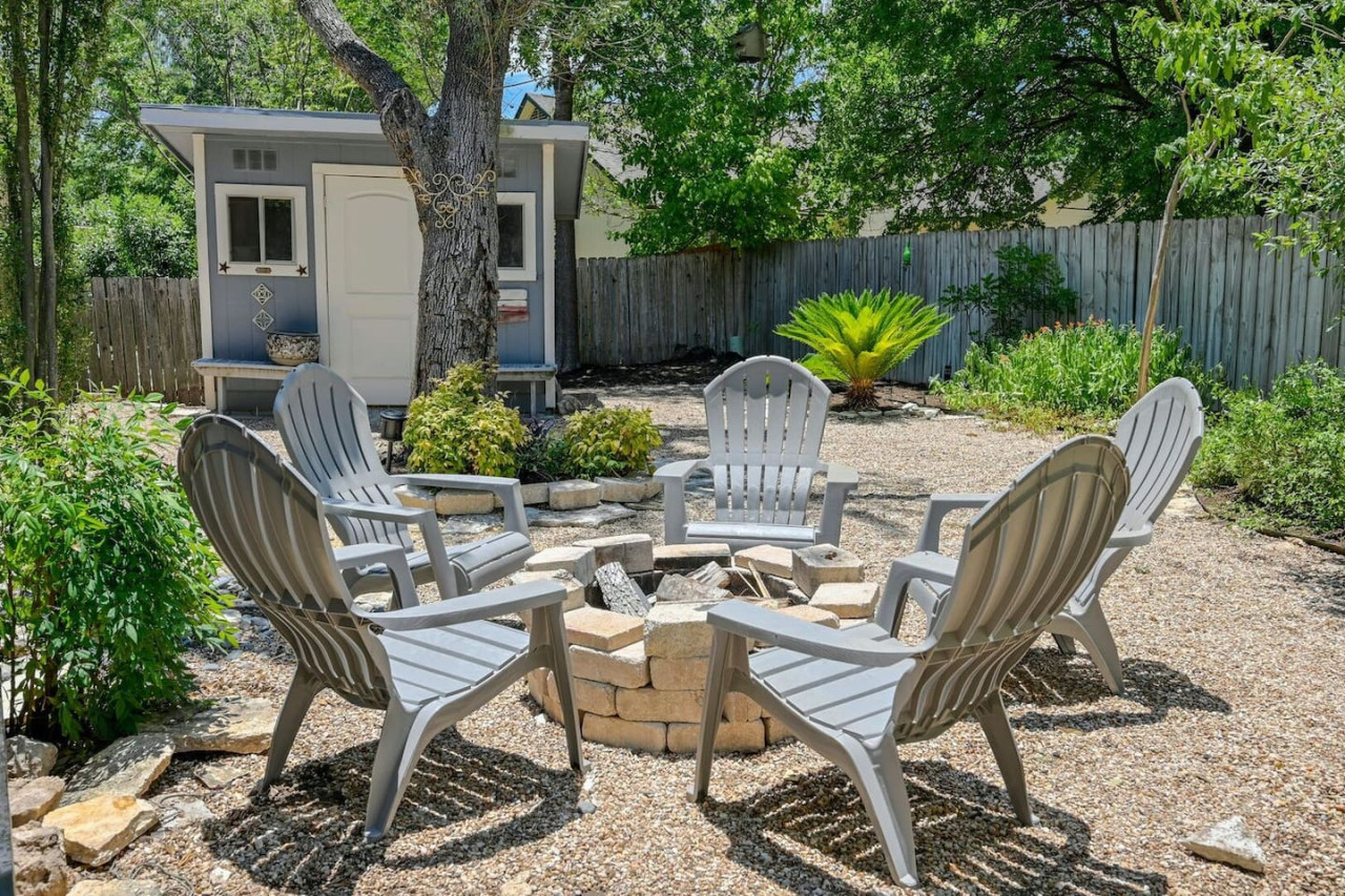Private one-story Austin home near The Domain shopping and dining.