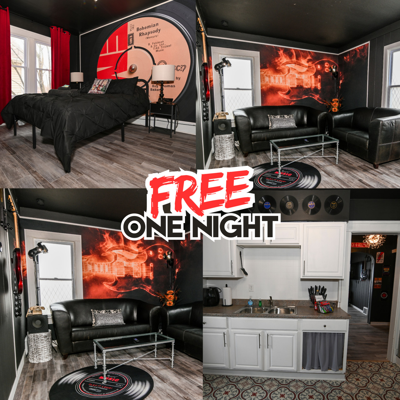 Rock N Roll Oasis With Guitar-themed Spaces - Captivating Escape - 克里夫蘭
