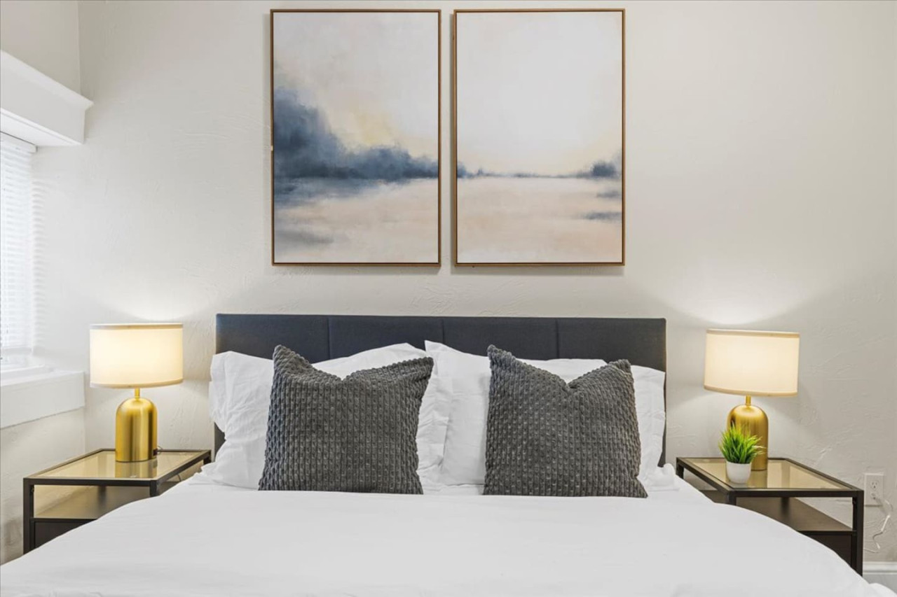As you lie back on the queen bed, you are surrounded by elegant decor and a soothing color palette that calms the senses.