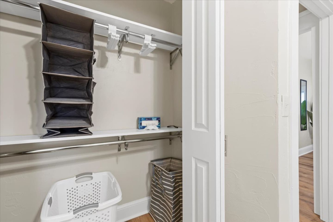 Spacious closets with ample storage space for all your travel essentials – unpack, unwind, and feel right at home.