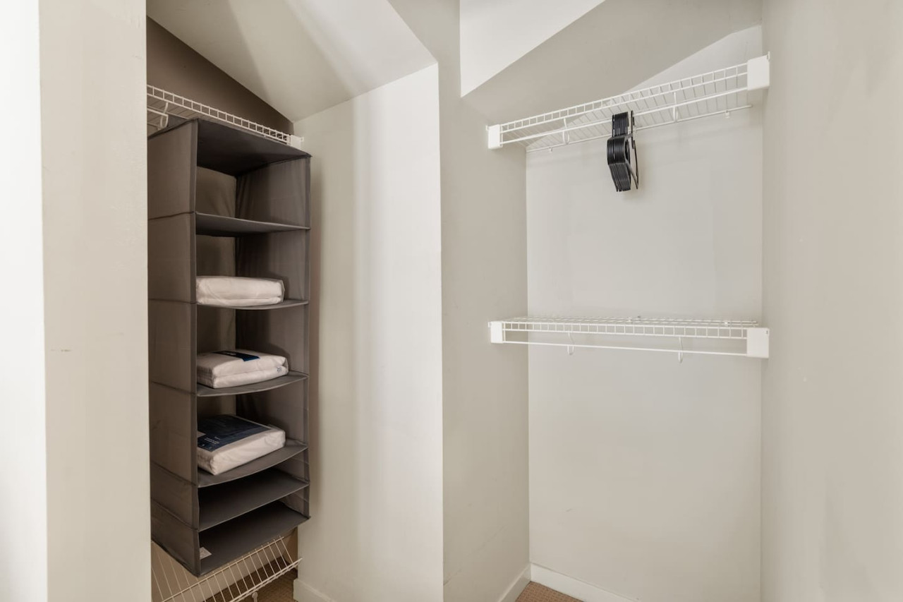 Spacious closets with ample storage space for all your travel essentials – unpack, unwind, and feel right at home.