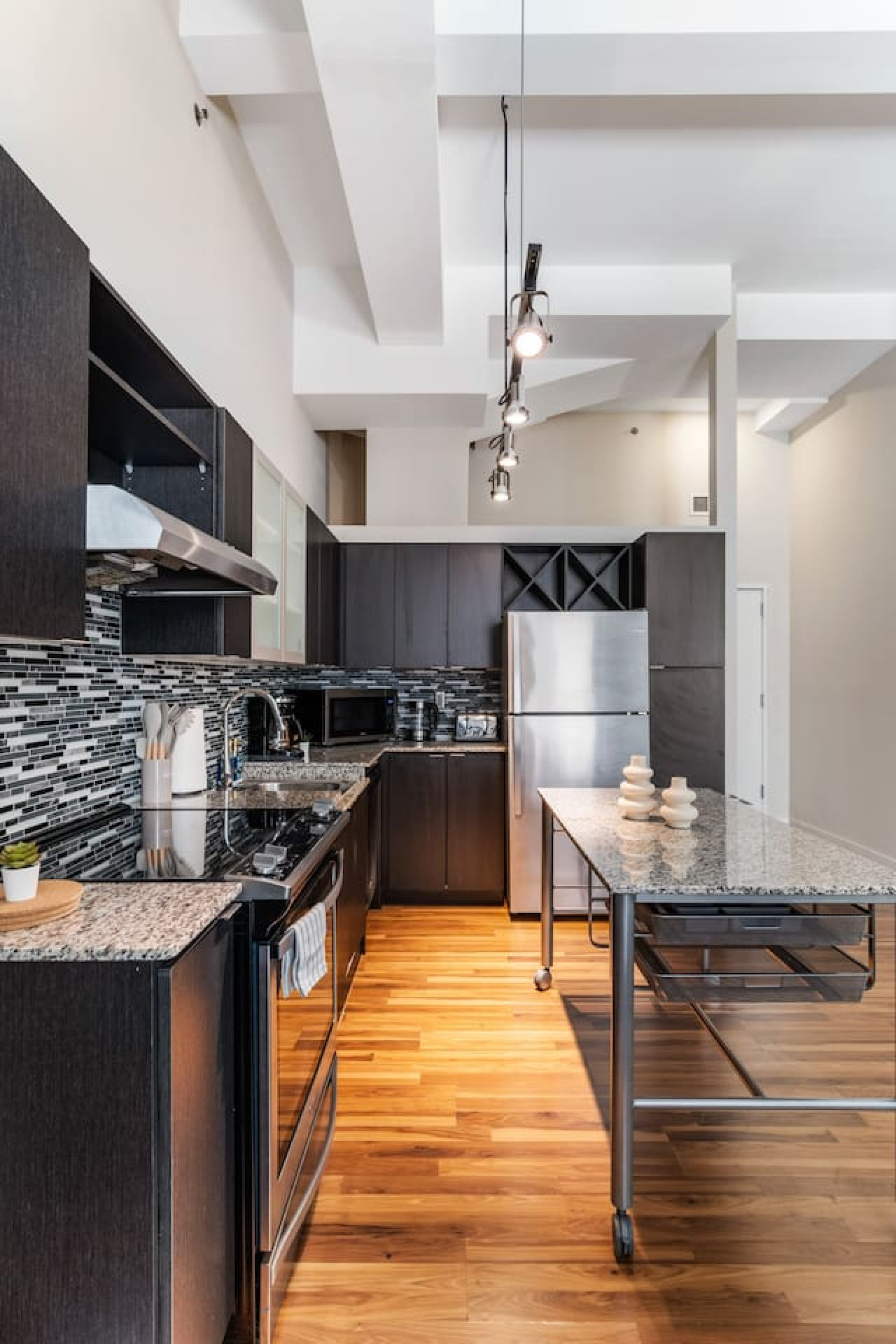 As you step into the kitchen, the clean lines and functional design make you eager to start cooking your favorite dishes.