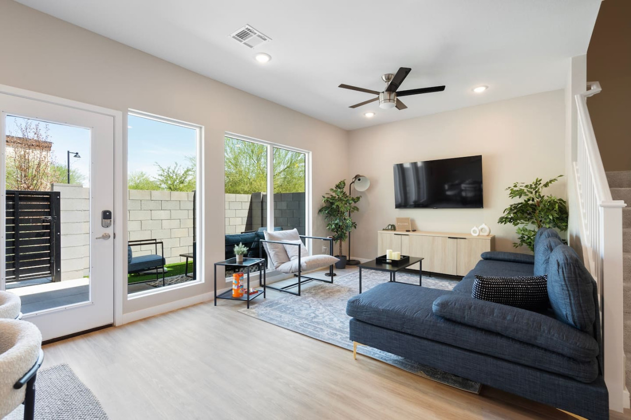 Once you enter the living room you'll find a space that feels both luxurious and cozy, perfect for unwinding after a long day.
