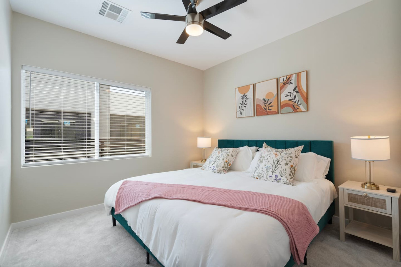 You’ll feel enveloped in warmth in this charming room with its rich wood accents and inviting bed. Wake up refreshed, surrounded by rustic coziness, and enjoy the perfect mix of comfort and natural vibes