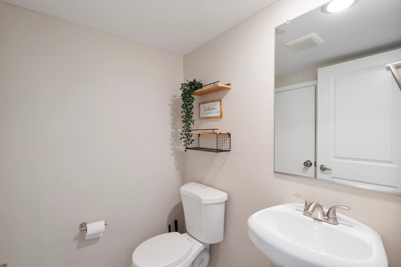 The bathroom is a private sanctuary, with a layout and features that make it the perfect place to rejuvenate.
