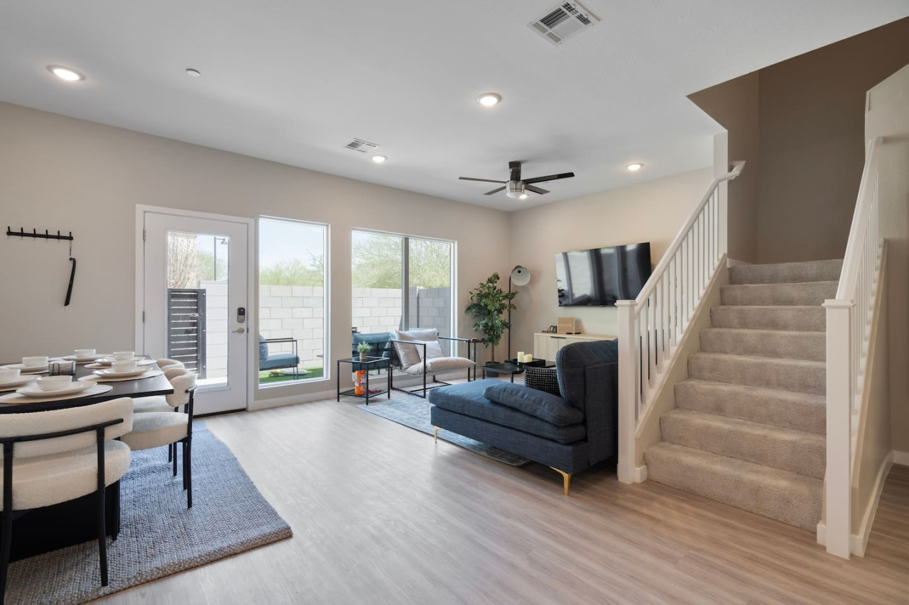 Relax in this warm, inviting space with warm accents and cozy furnishings. You’ll love unwinding on the plush sofa, enjoying or streaming your favorite shows in a serene atmosphere