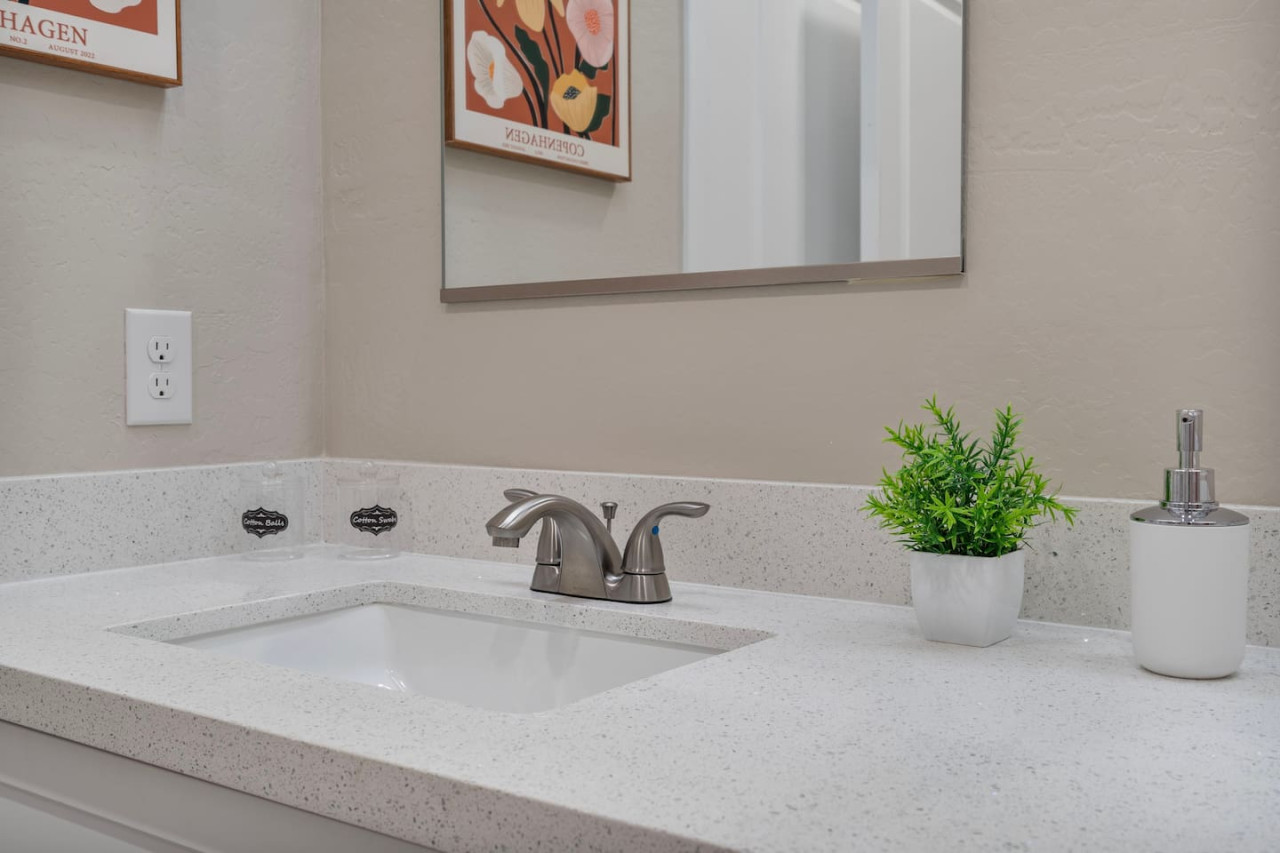 The bathroom is a private sanctuary, with a layout and features that make it the perfect place to rejuvenate.