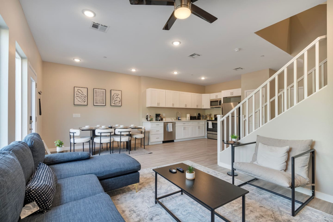 Relax in this warm, inviting space with warm accents and cozy furnishings. You’ll love unwinding on the plush sofa, enjoying or streaming your favorite shows in a serene atmosphere