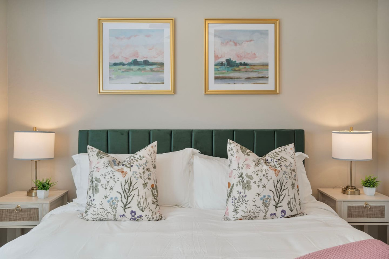 As you enter the king bedroom, the sophisticated decor and plush bedding create a space where you can truly unwind.
