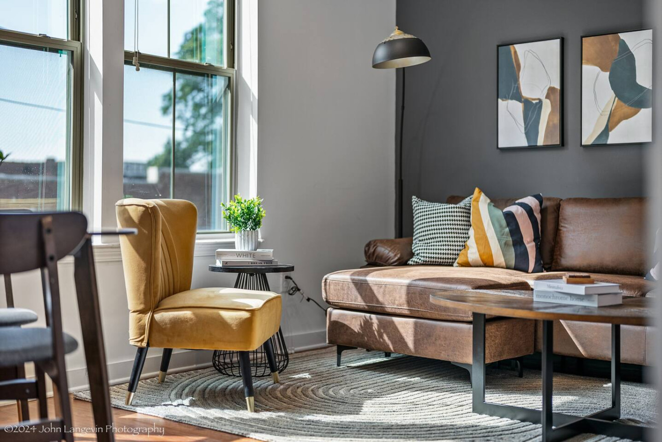 Spacious living room with stylish decor, perfect for unwinding after a day of exploring the local area.