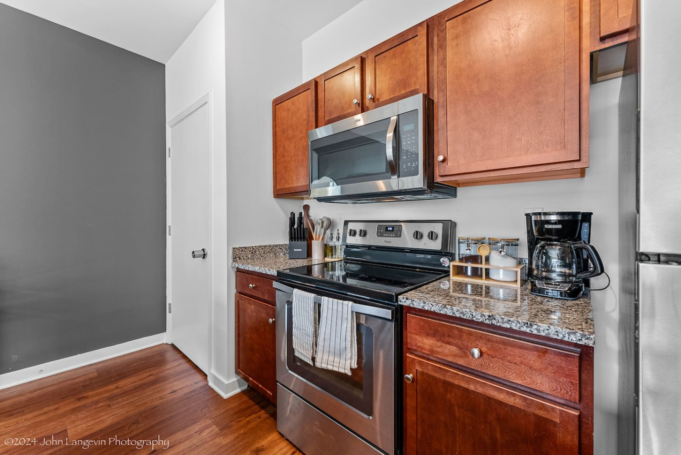 As you step into the kitchen, the clean lines and functional design make you eager to start cooking your favorite dishes.
