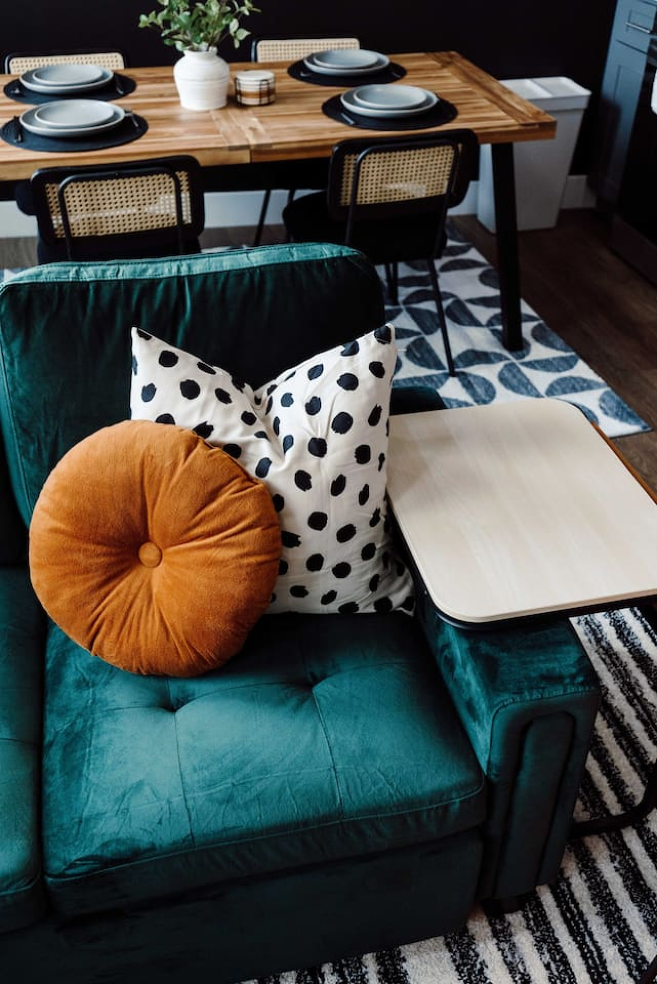 As you take a seat in the living room, the comfortable furniture and tasteful design make it easy to unwind.