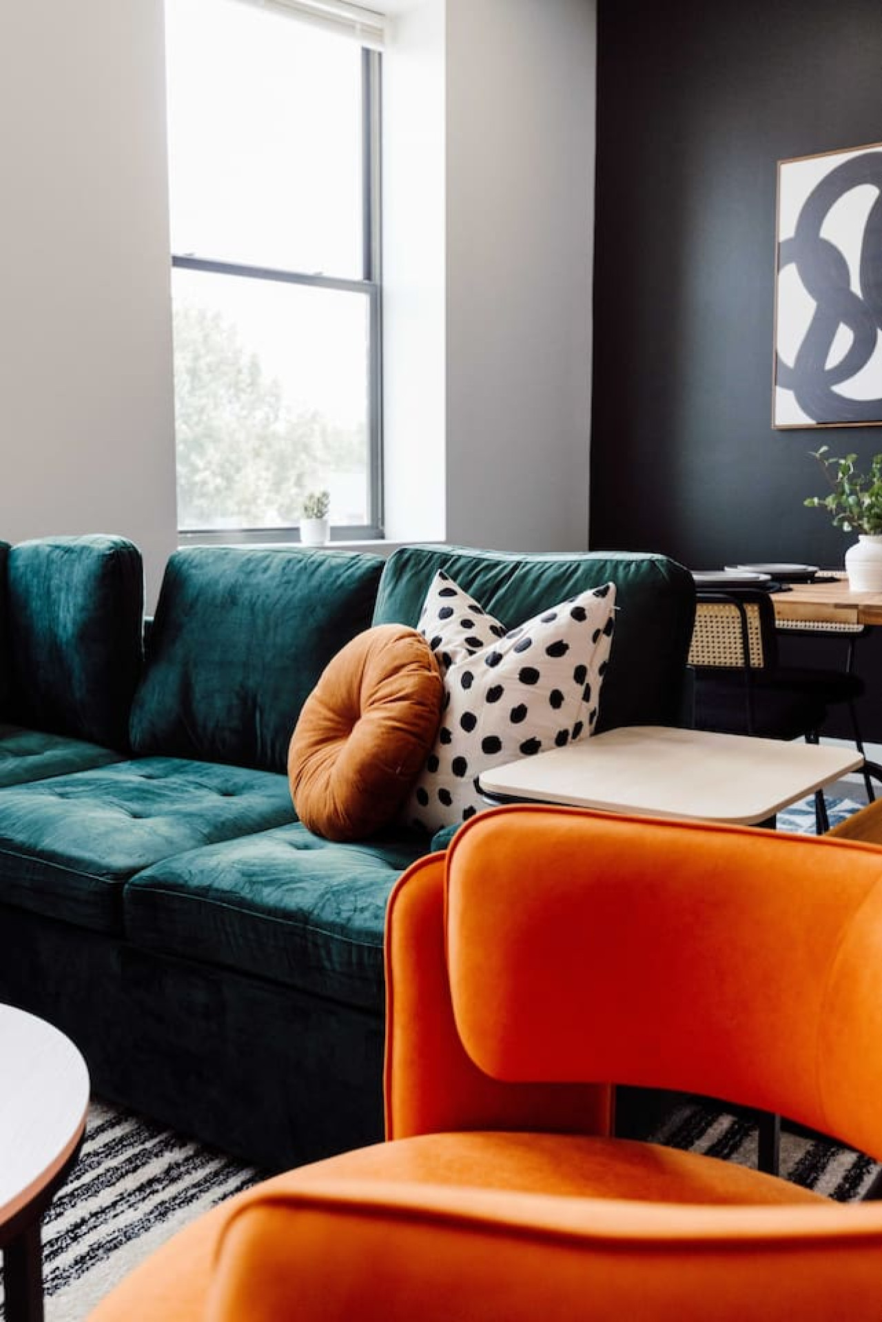 As you take a seat in the living room, the comfortable furniture and tasteful design make it easy to unwind.