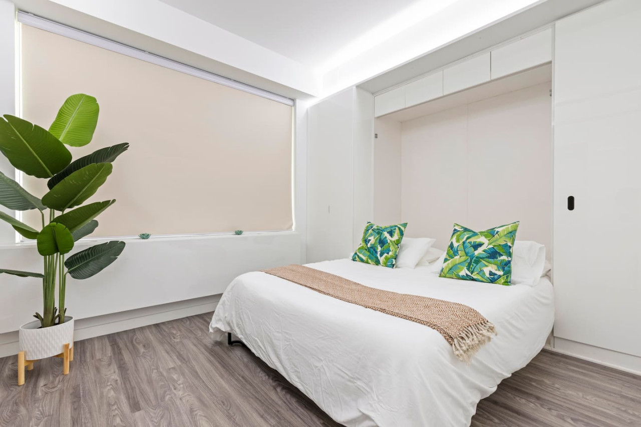 As you lie back on the queen bed, you are surrounded by elegant decor and a soothing color palette that calms the senses.