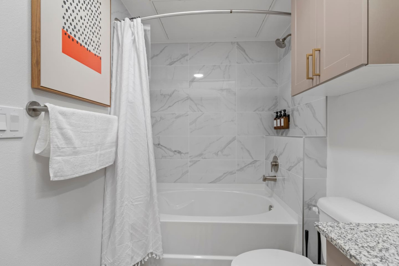 The bathroom is a private sanctuary, with a layout and features that make it the perfect place to rejuvenate.