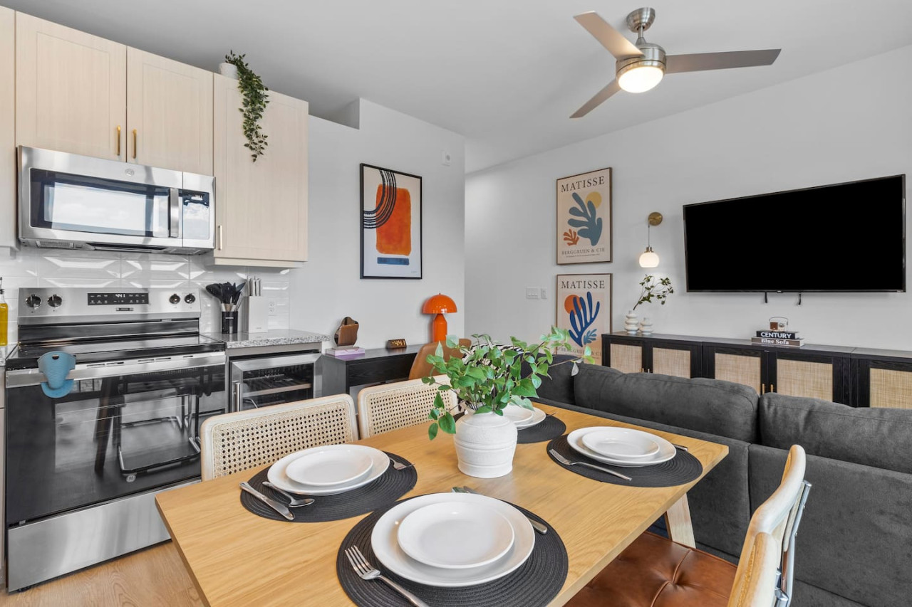 The dining area encourages you to gather with friends, enjoy a drink, and create lasting memories.