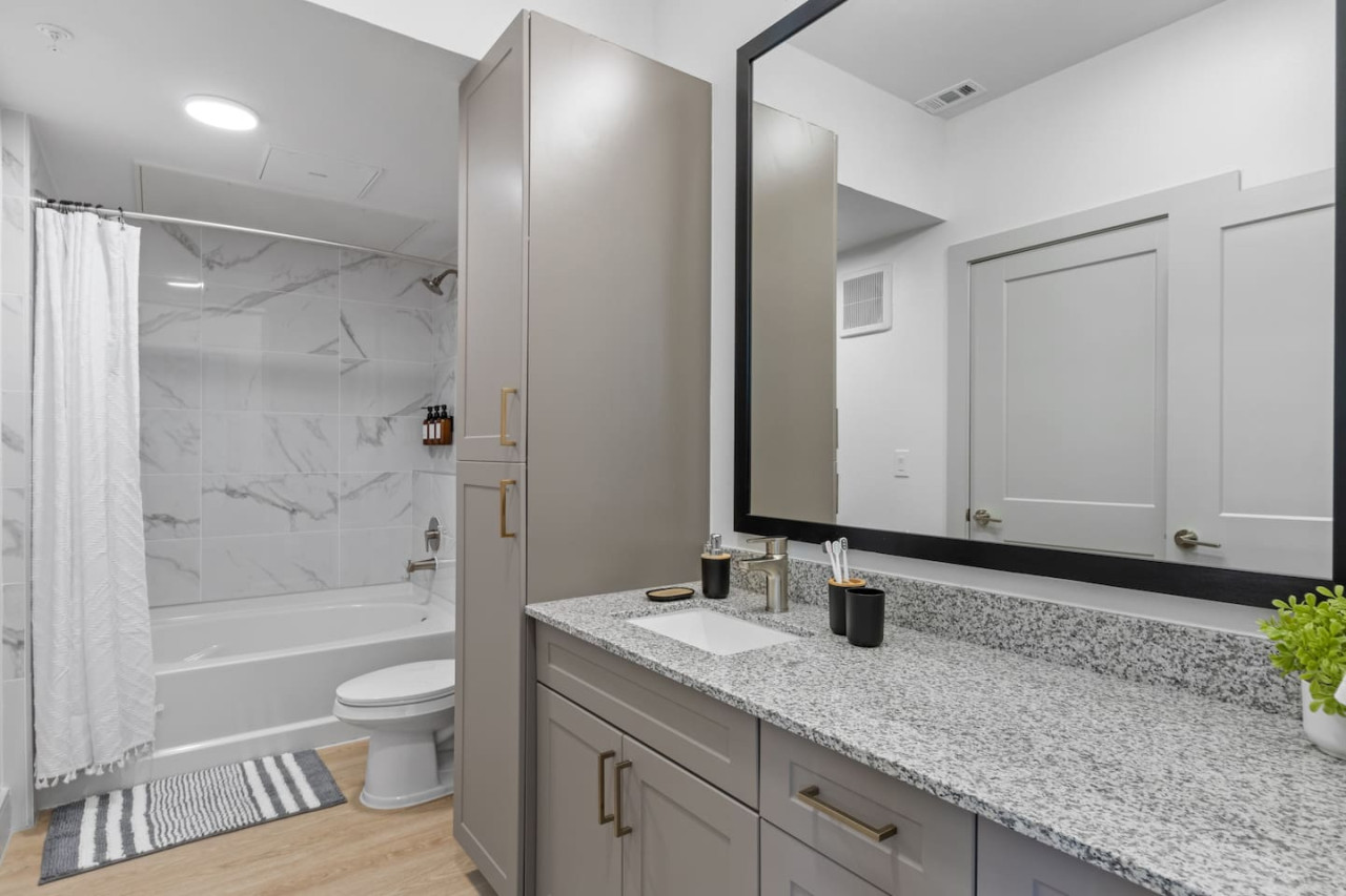 The bathroom is a private sanctuary, with a layout and features that make it the perfect place to rejuvenate.