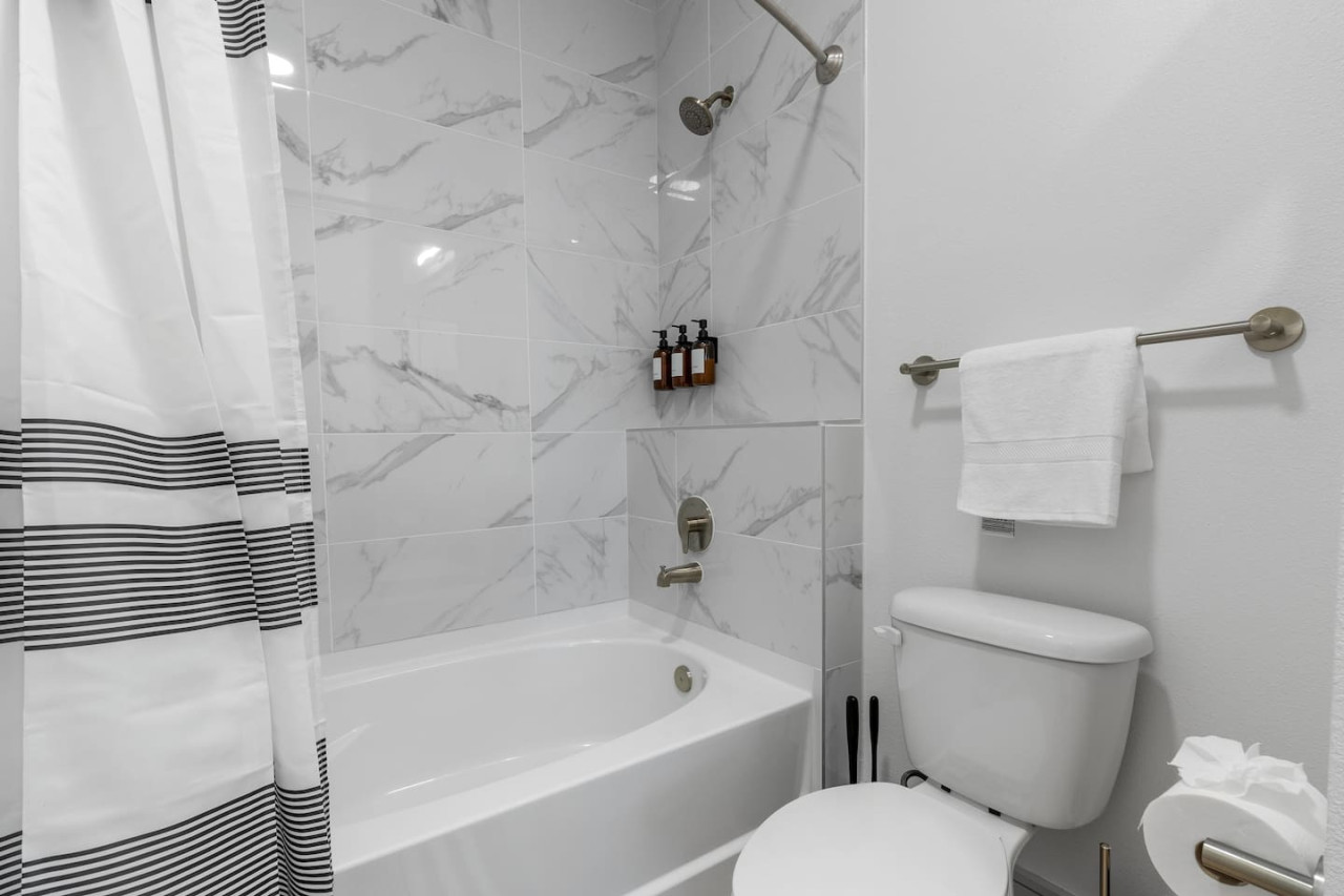 The bathroom is a private sanctuary, with a layout and features that make it the perfect place to rejuvenate.