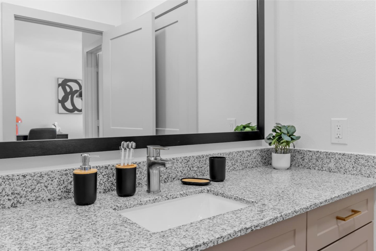 The bathroom is a private sanctuary, with a layout and features that make it the perfect place to rejuvenate.