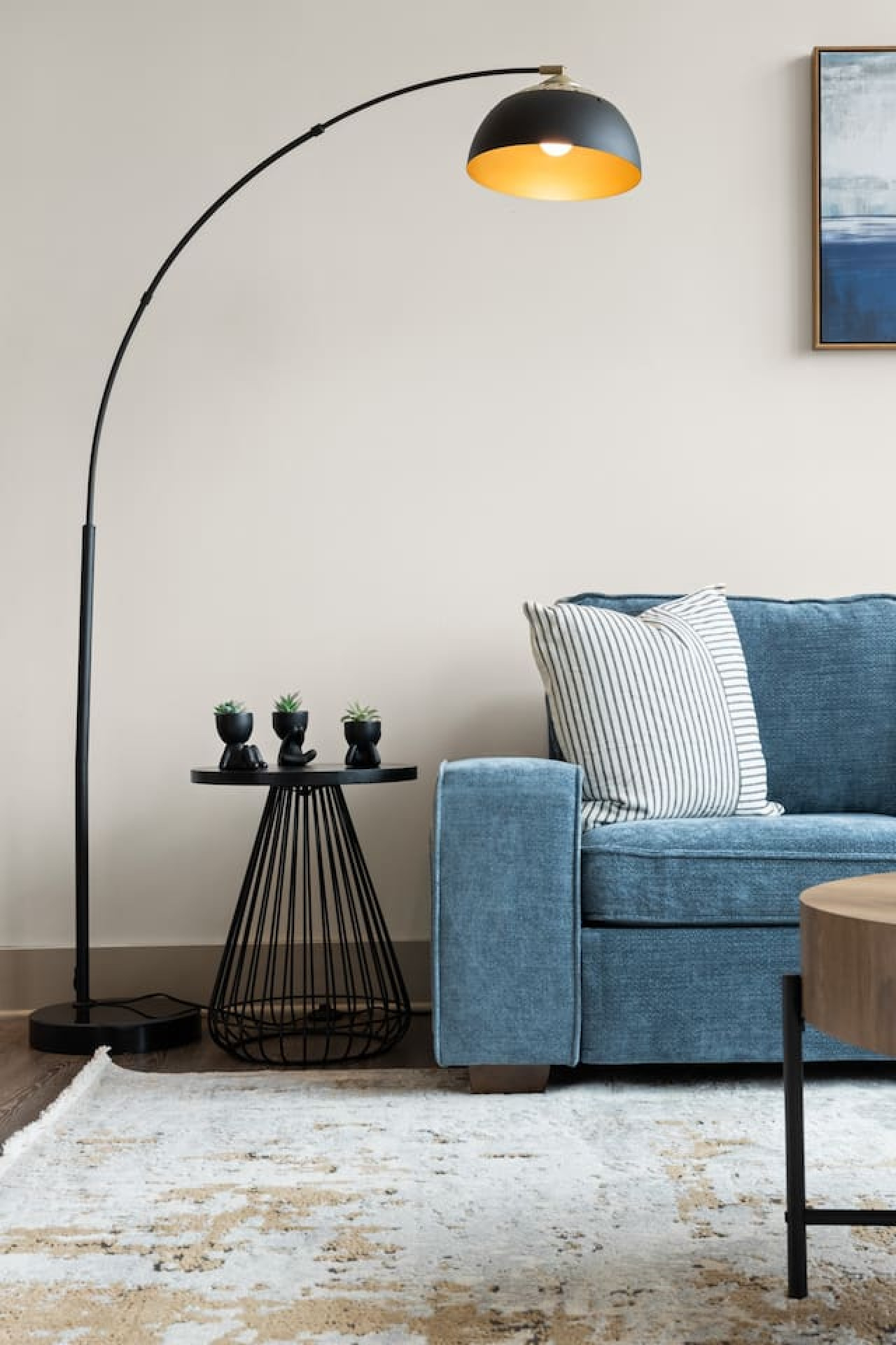 As you take a seat in the living room, the comfortable furniture and tasteful design make it easy to unwind.