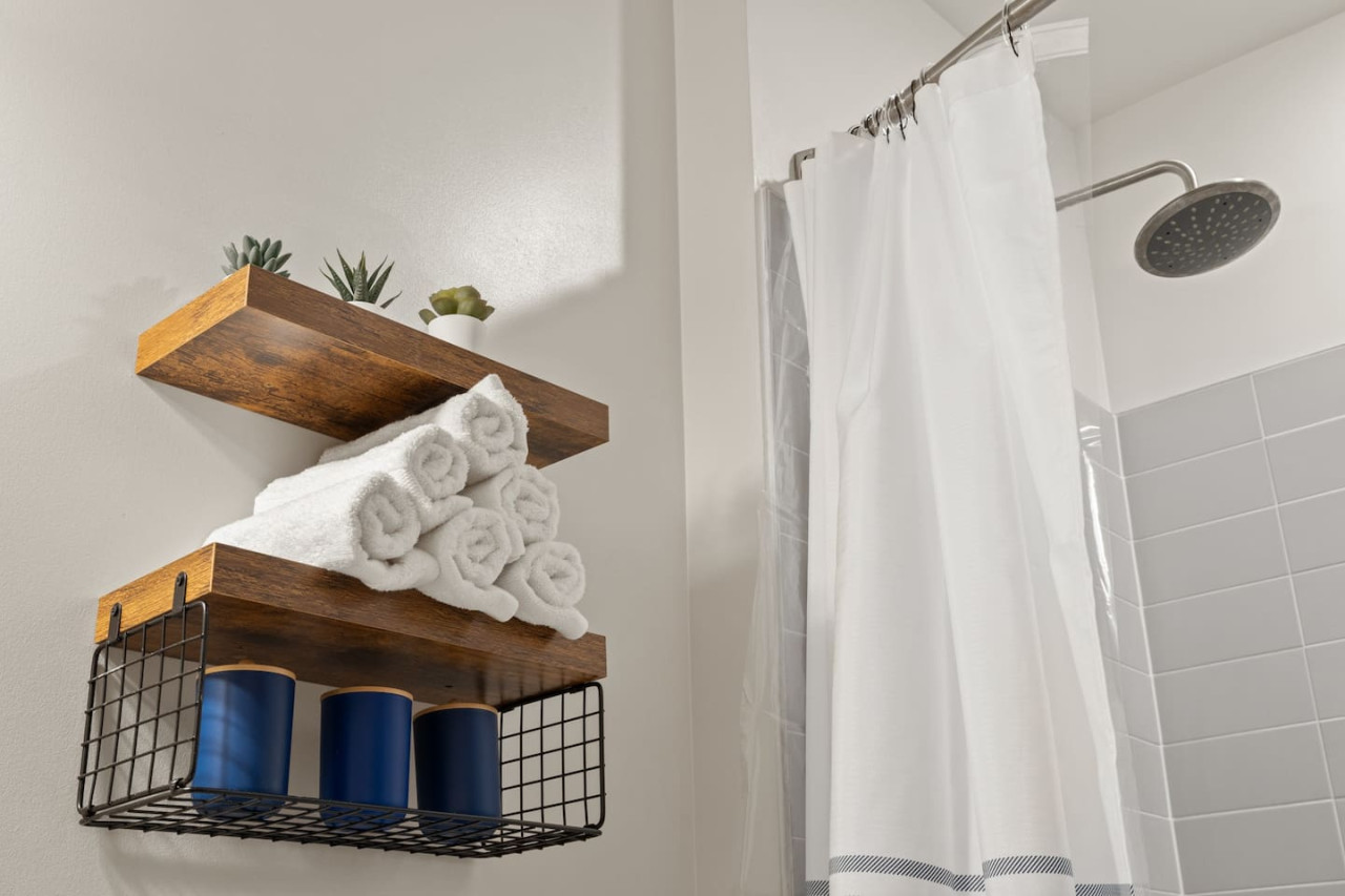 The bathroom is a private sanctuary, with a layout and features that make it the perfect place to rejuvenate.