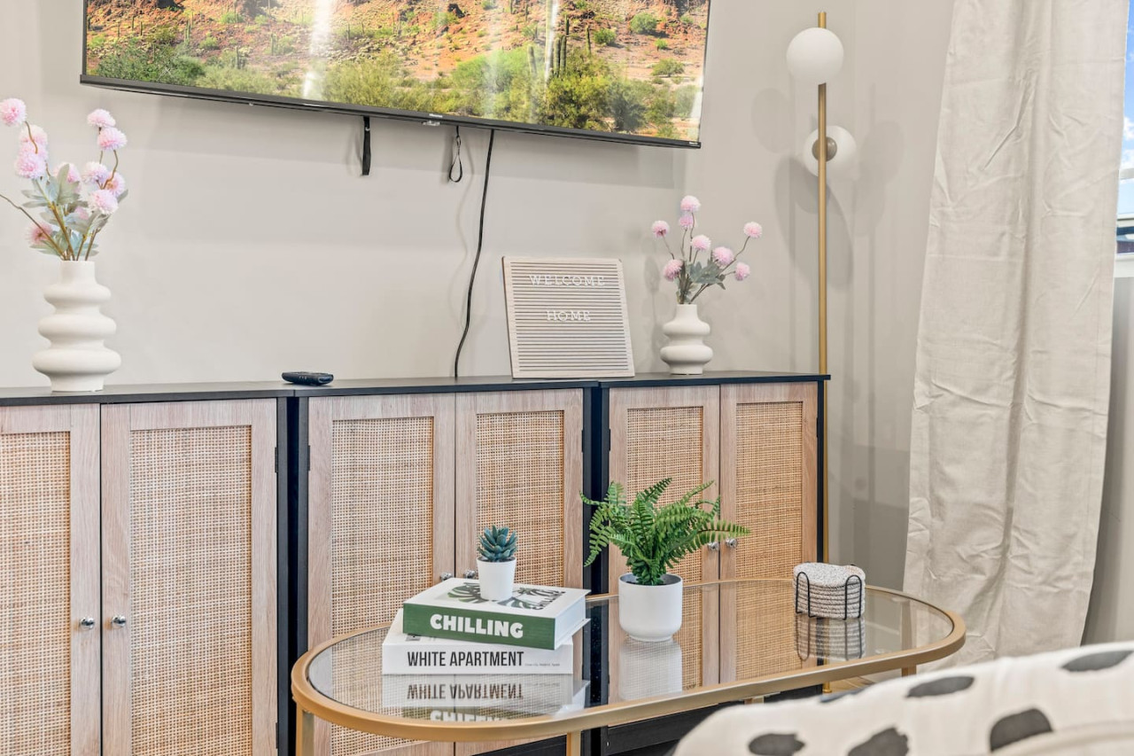 Once you enter the living room you'll find a space that feels both luxurious and cozy, perfect for unwinding after a long day.