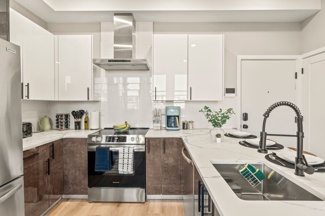 As you step into the kitchen, the clean lines and functional design make you eager to start cooking your favorite dishes.