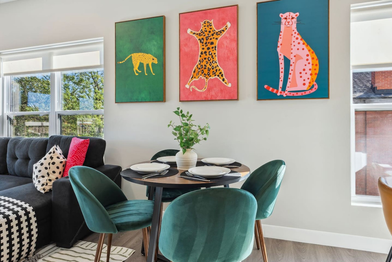 The dining area encourages you to gather with friends, enjoy a drink, and create lasting memories.