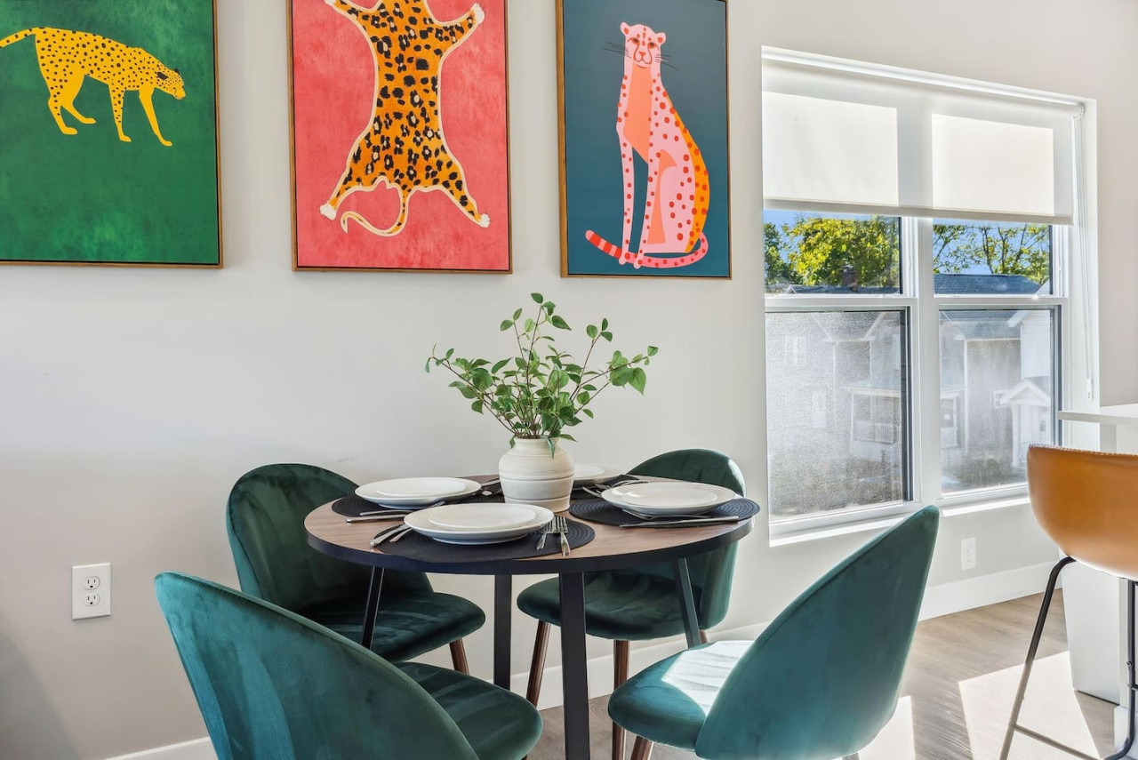 The dining area encourages you to gather with friends, enjoy a drink, and create lasting memories.