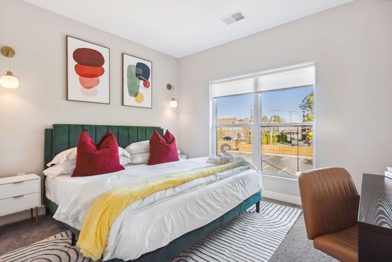 The king bedroom offers a luxurious retreat, with a bed that promises restful nights and a room that feels like a private oasis.