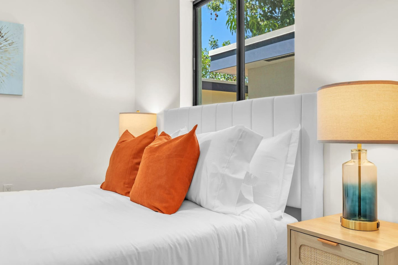 Cute spacious bedroom with queen bed that sleeps 2.