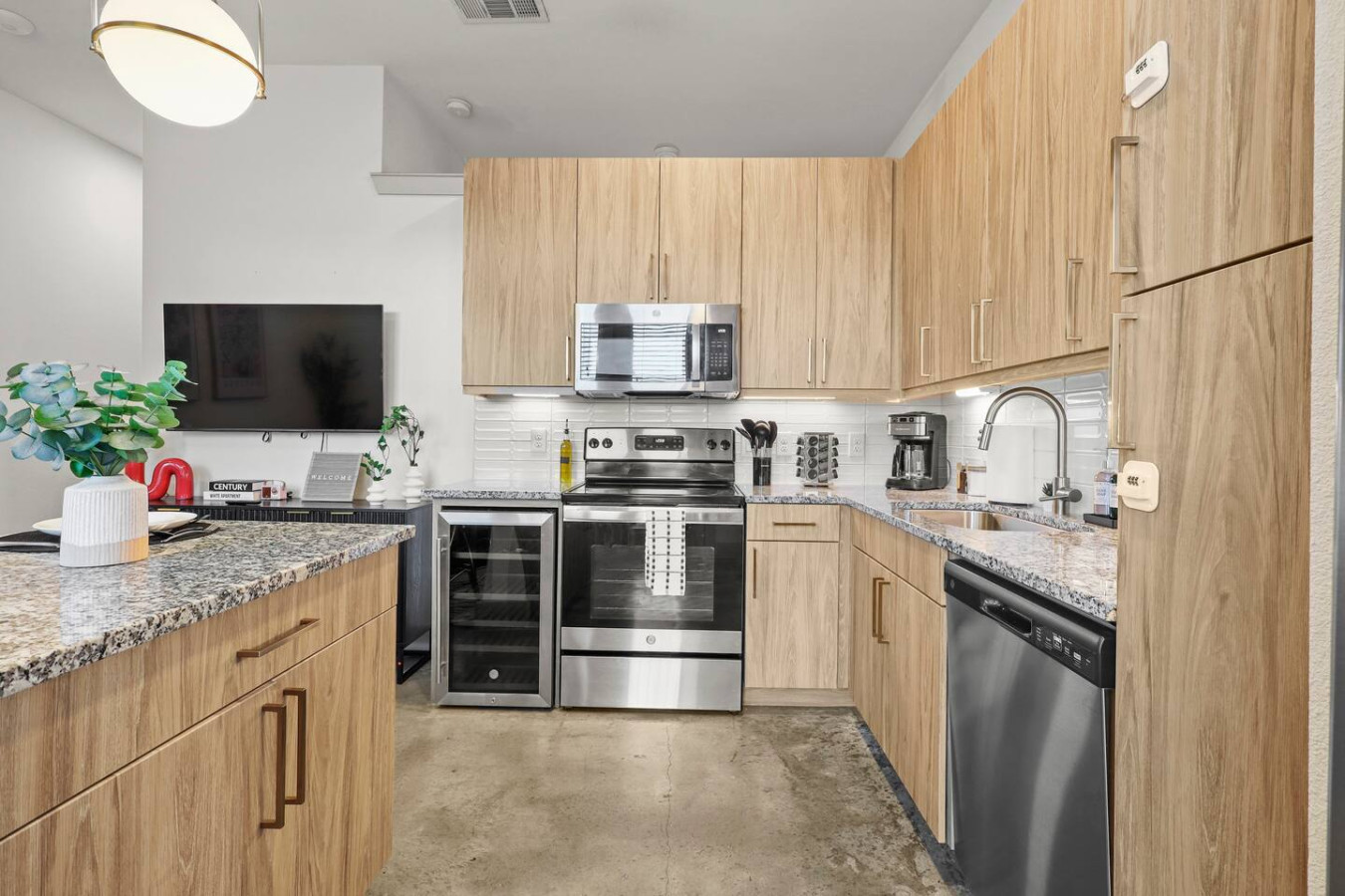 As you step into the kitchen, the clean lines and functional design make you eager to start cooking your favorite dishes.