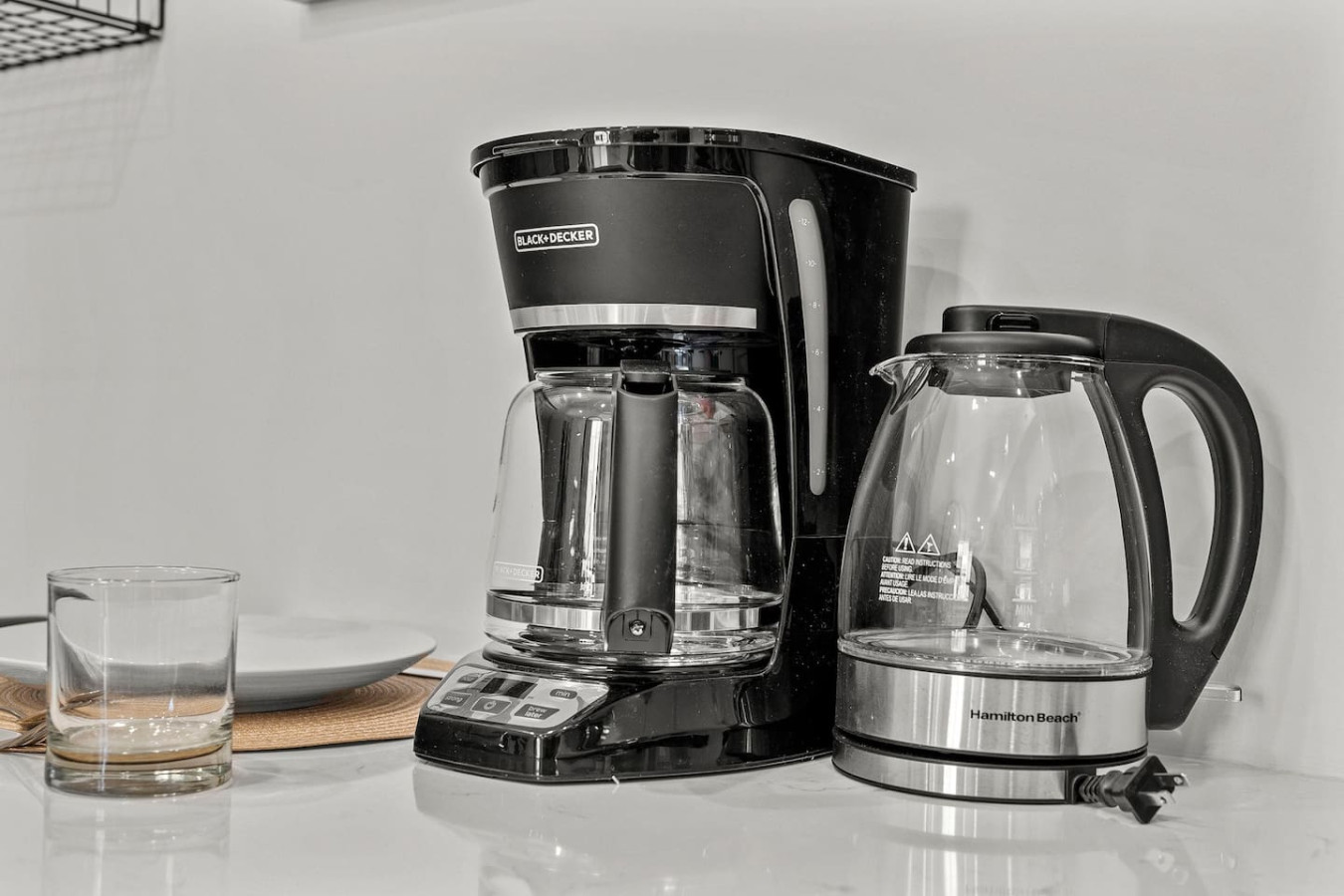 Coffee Maker & Kettle on Kitchen Island