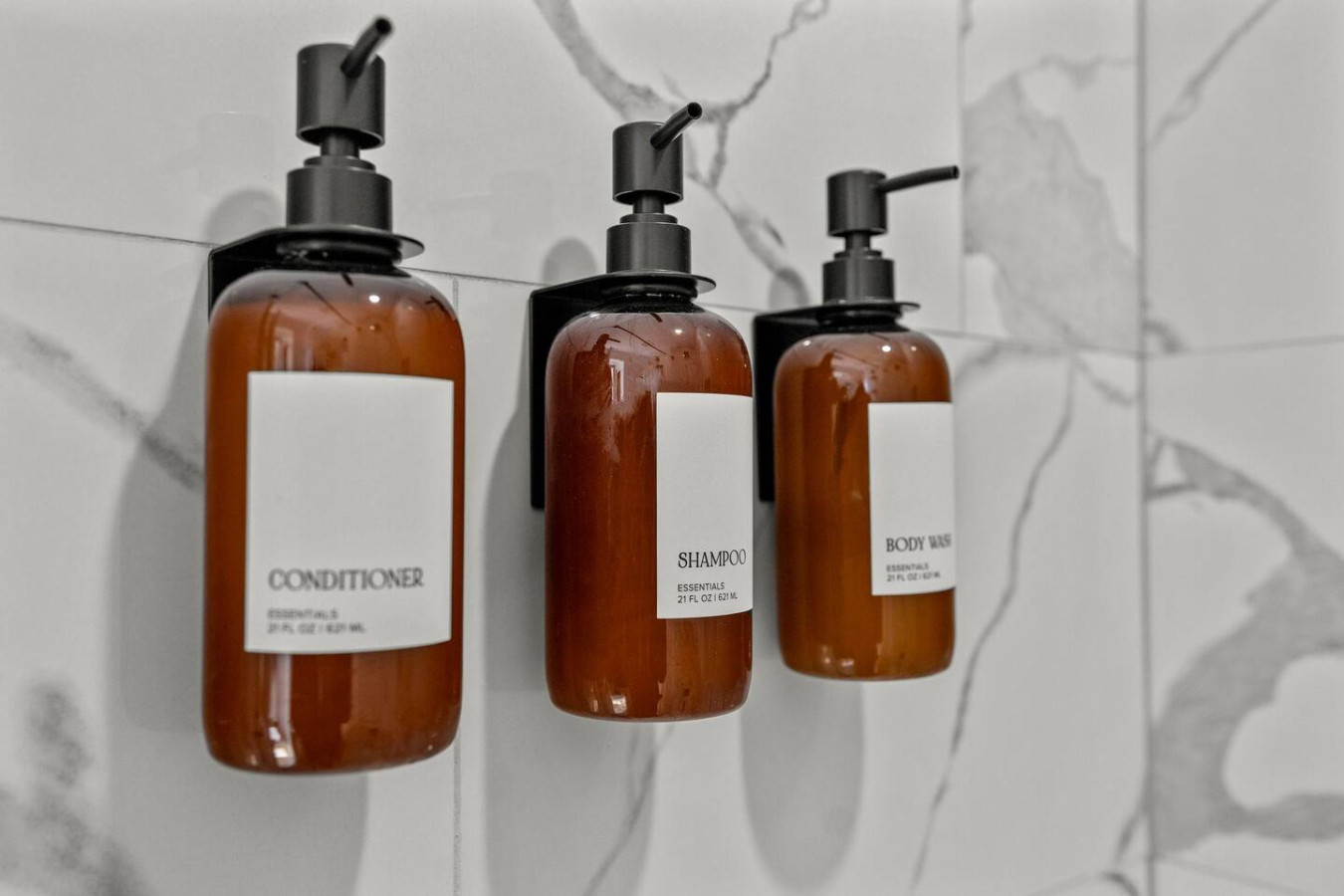 Complimentary conditioner, shampoo, and body wash (initial consumables provided).