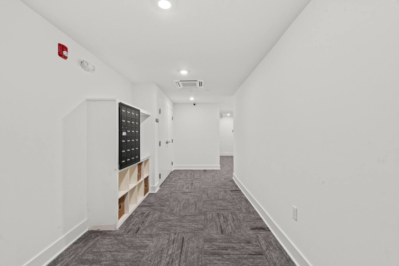 Building hallway to elevator