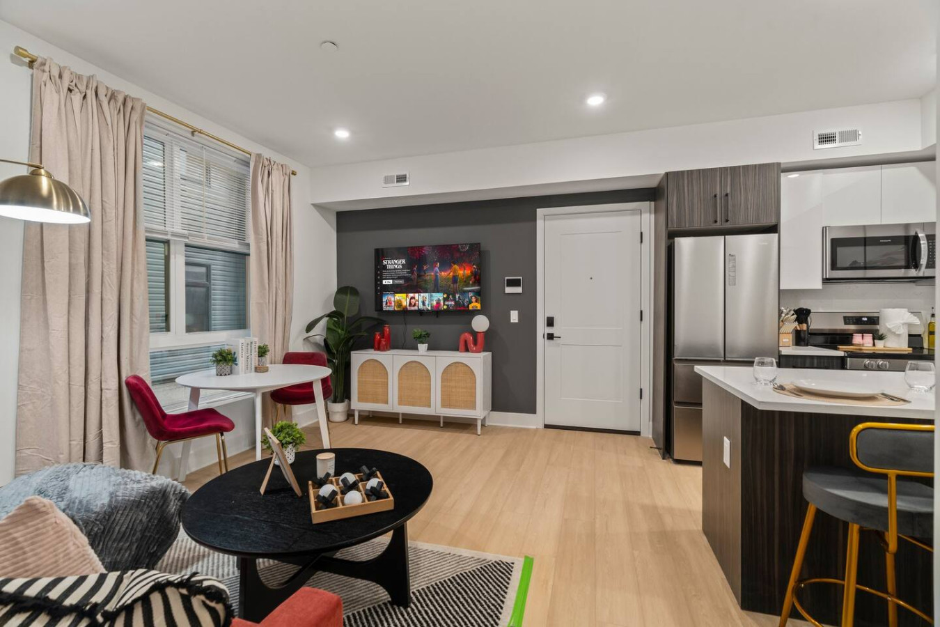 Connected Living Room & Kitchen/Dining Area