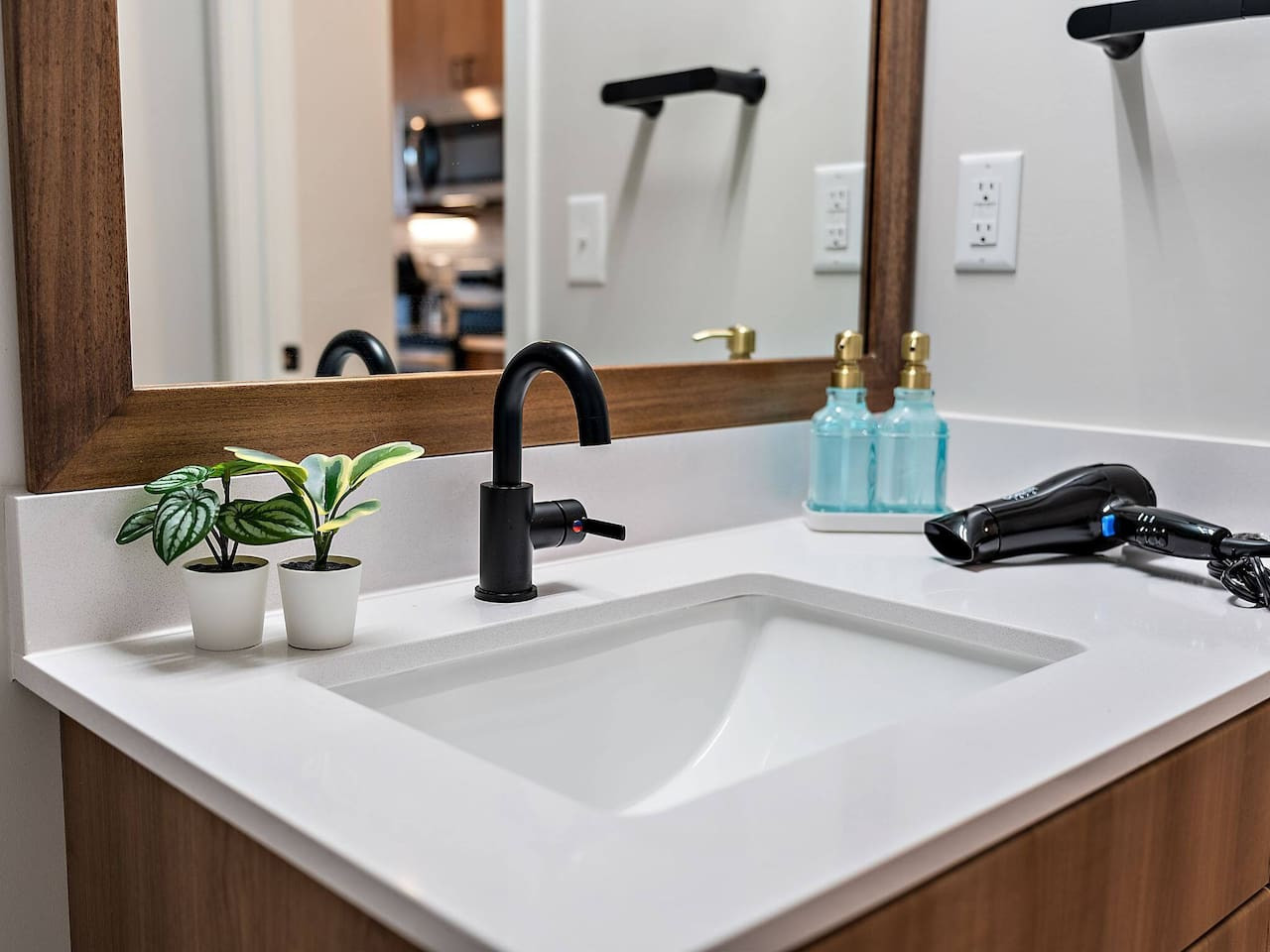 The bathroom is a private sanctuary, with a layout and features that make it the perfect place to rejuvenate.