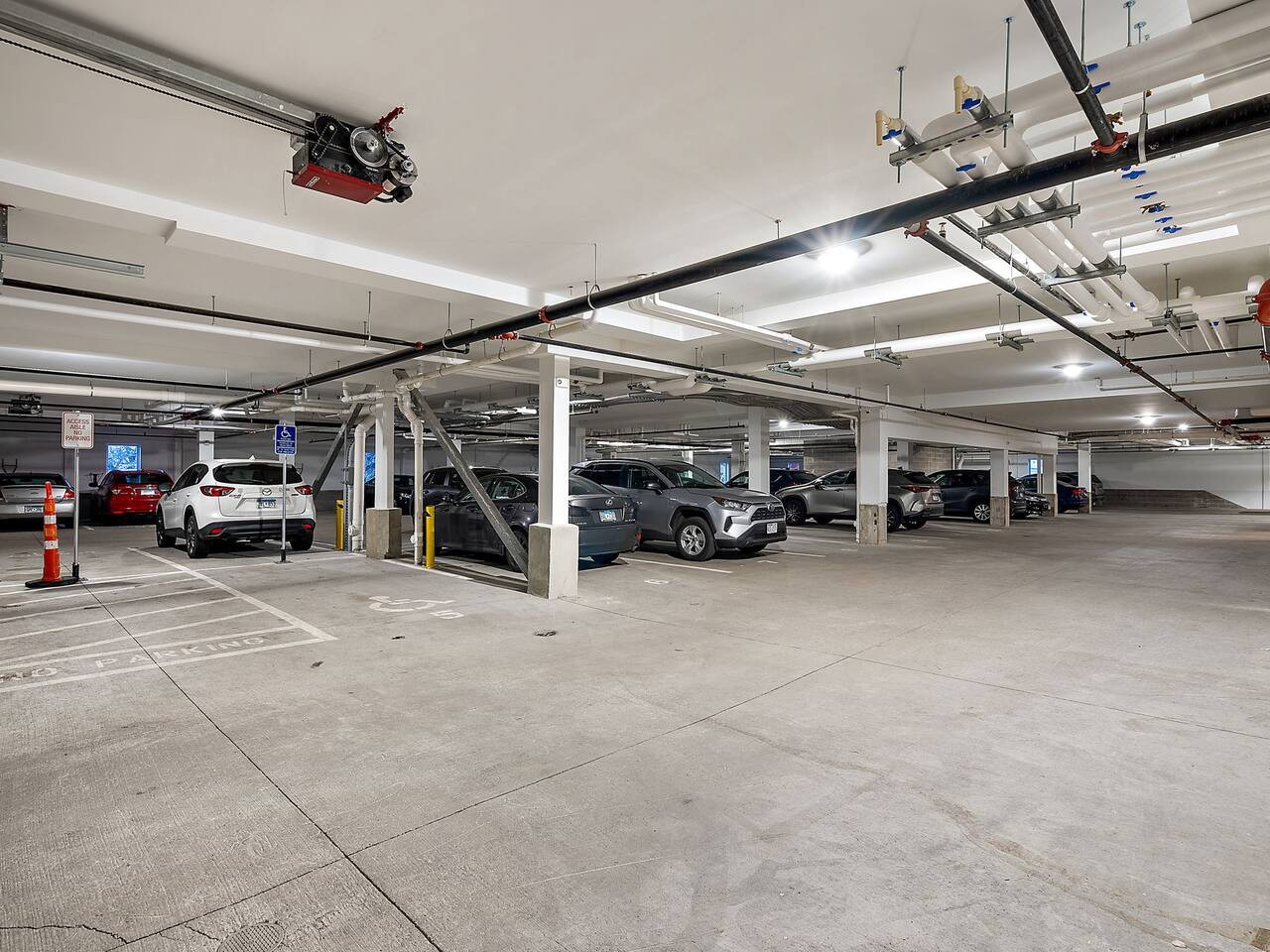 Spacious parking area