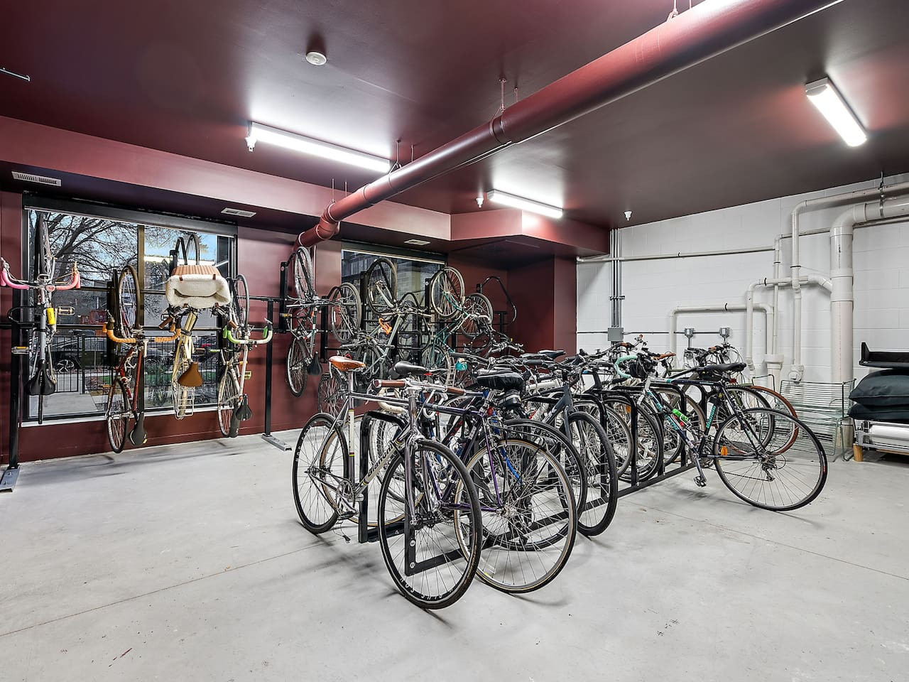A bicycle storage area
