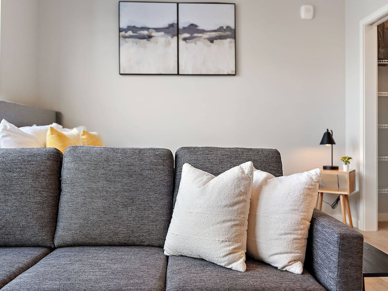 As you take a seat in the living room, the comfortable furniture and tasteful design make it easy to unwind.