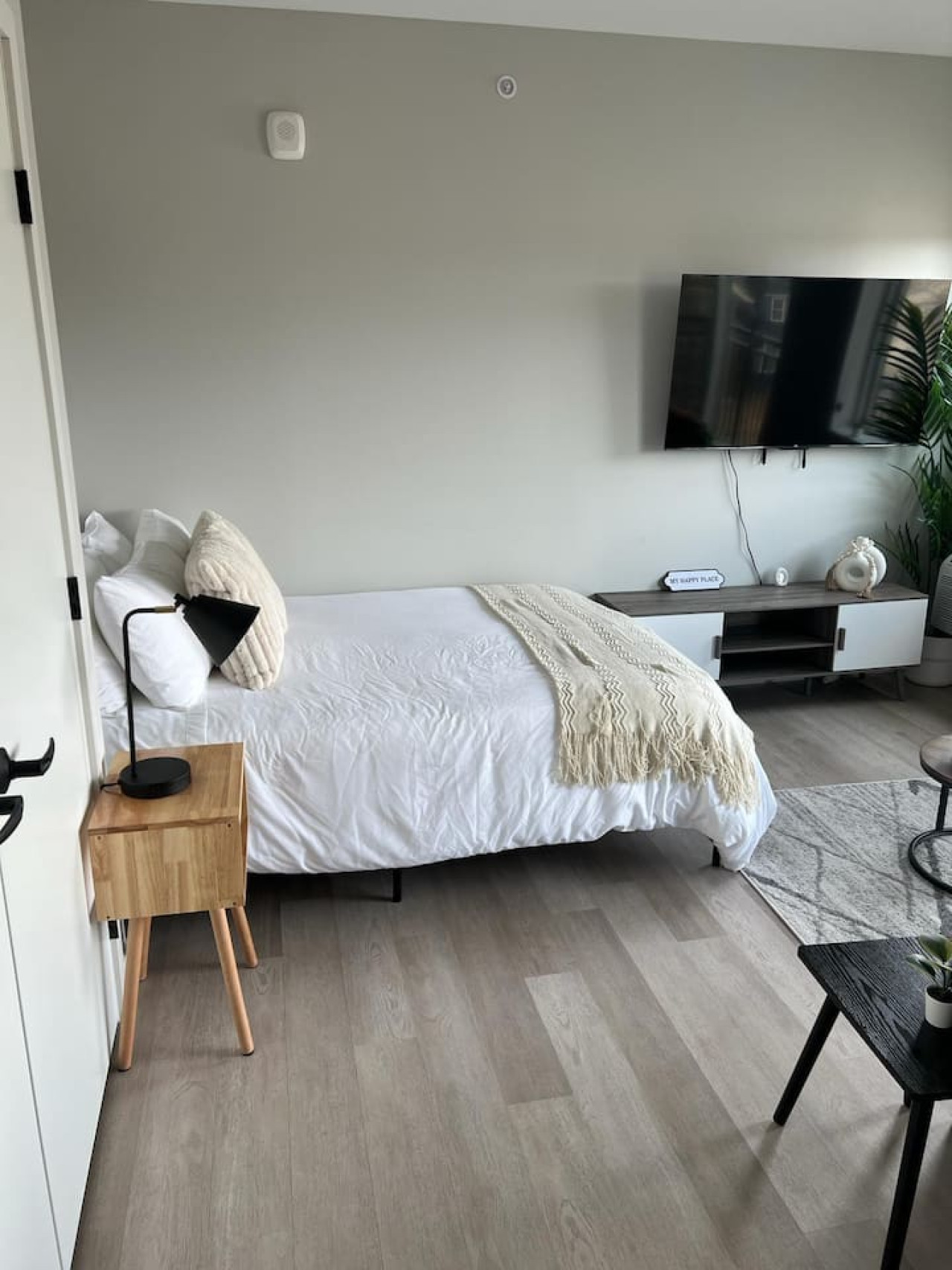 As you enter the bedroom, the sophisticated decor and plush bedding create a space where you can truly unwind.