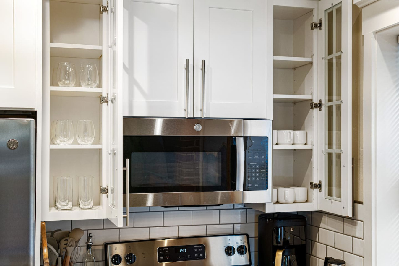 As you step into the kitchen, the clean lines and functional design make you eager to start cooking your favorite dishes.