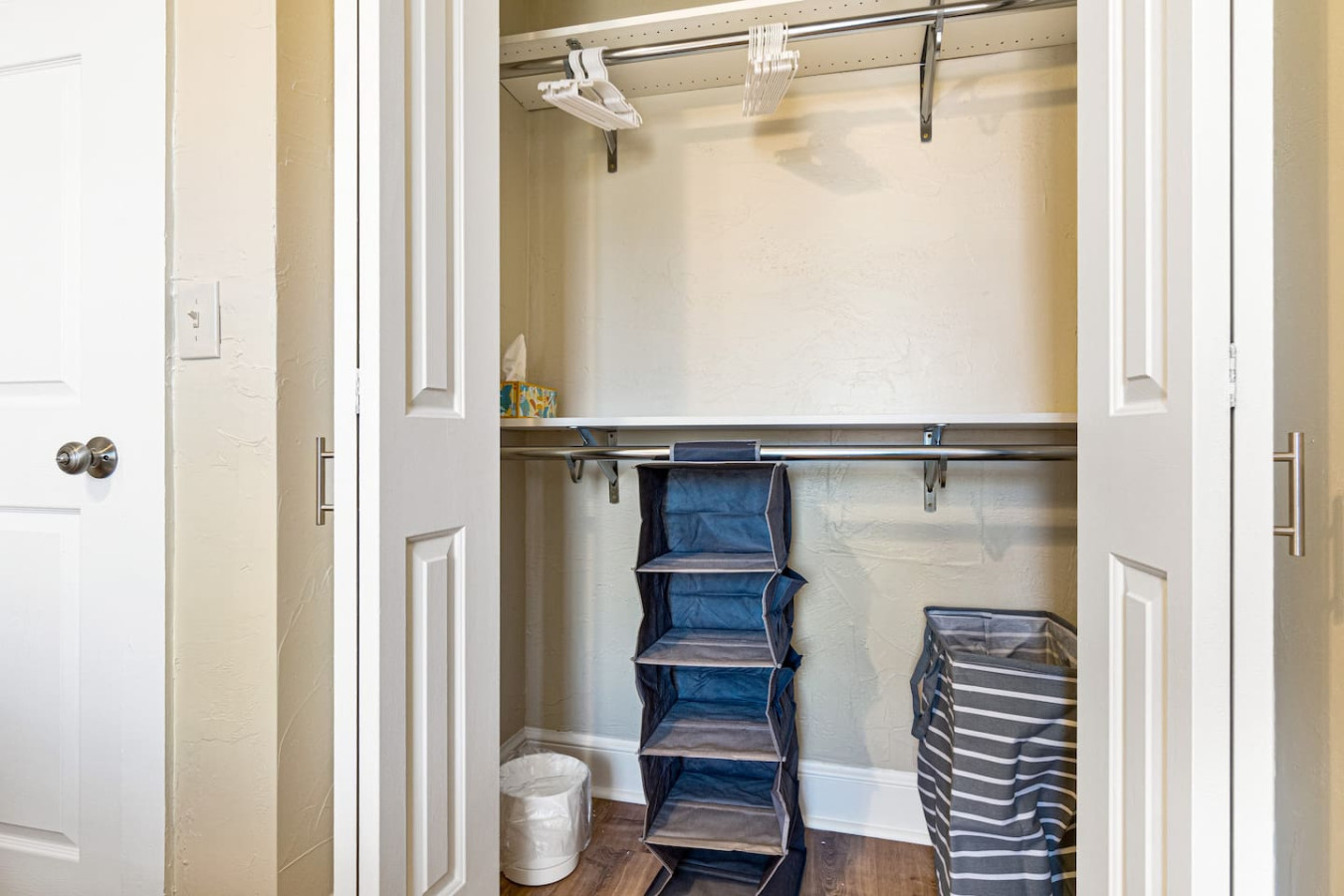 Spacious closets with ample storage space for all your travel essentials – unpack, unwind, and feel right at home.