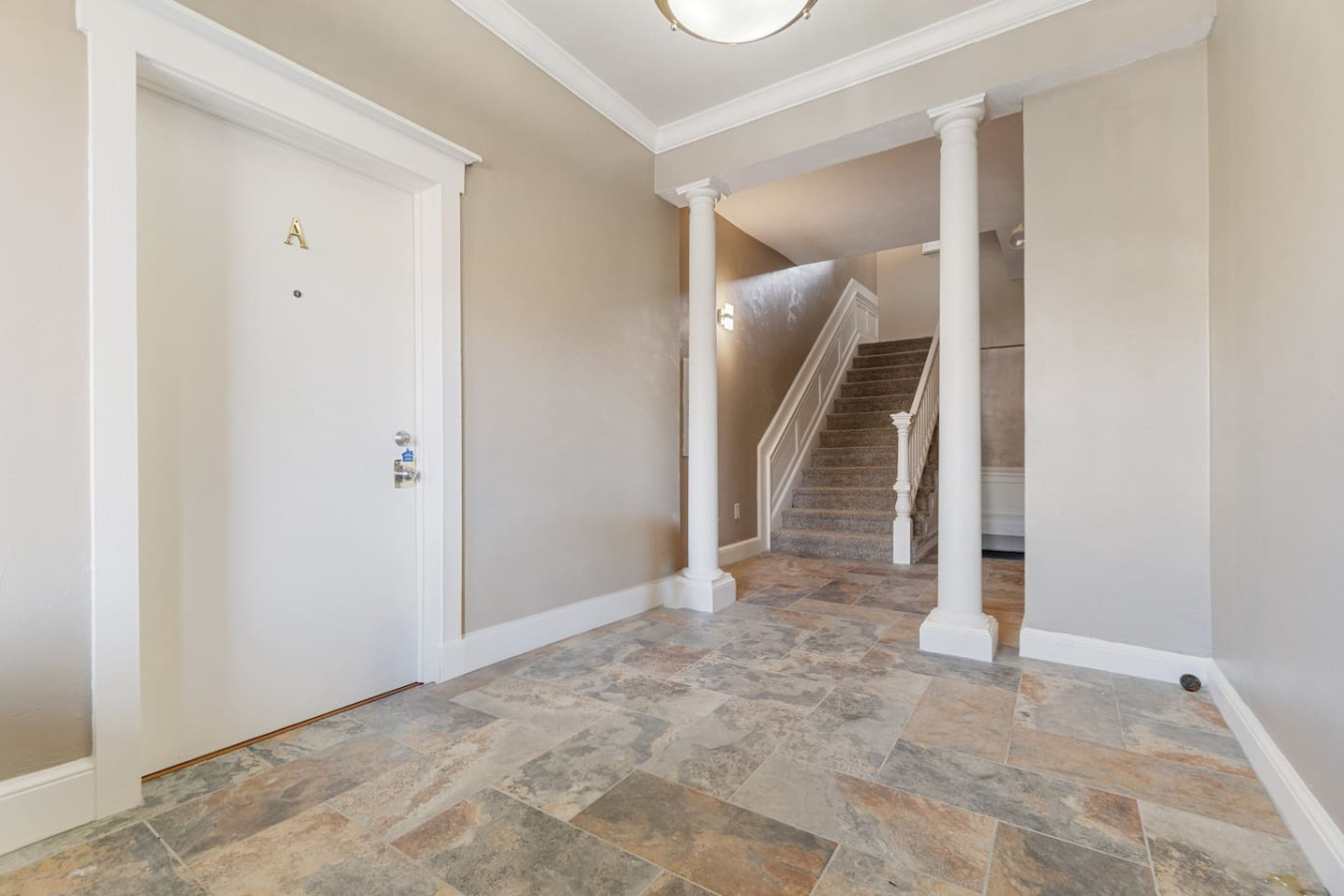 The home's design effortlessly blends comfort and style, creating an inviting atmosphere that welcomes you in.