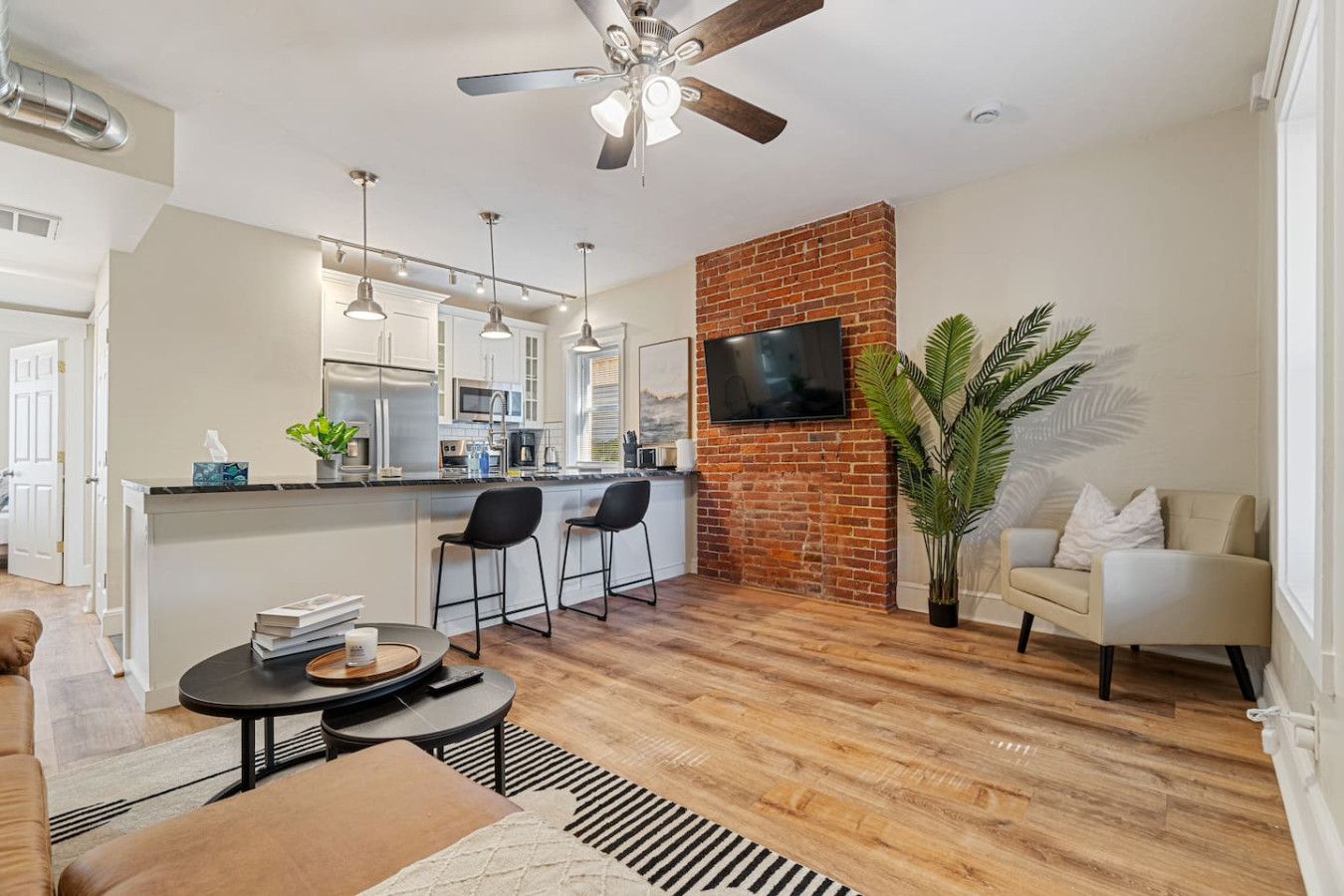 Open plan living and dining area