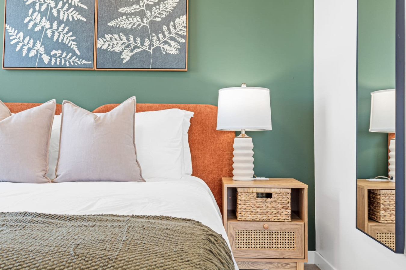 The bedroom offers a sanctuary of calm, where you can unwind and recharge in comfort and style.