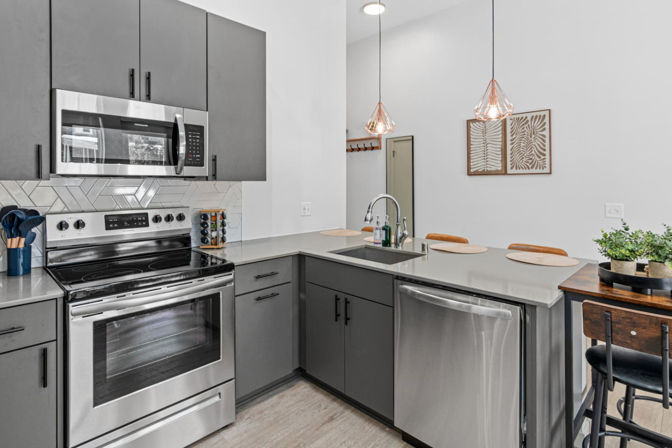 As you step into the kitchen, the clean lines and functional design make you eager to start cooking your favorite dishes.